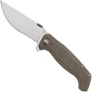 Artisan Cutlery Kami 1864G-ODG, Stonewashed S35VN, OD Green Micarta/Titanium pocket knife