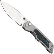 Artisan Cutlery Wizard, Lv1. The Sorcerer 1870G-GY, Sand Polished CPM S90V, Titanium Fat Carbon Inlay Taschenmesser