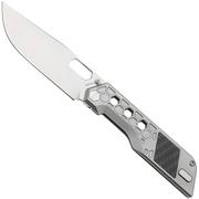 Artisan Cutlery Beest 1878G-GY, Stonewashed CPM S35VN, Grey Titanium, Black Carbon Fiber Inlay zakmes