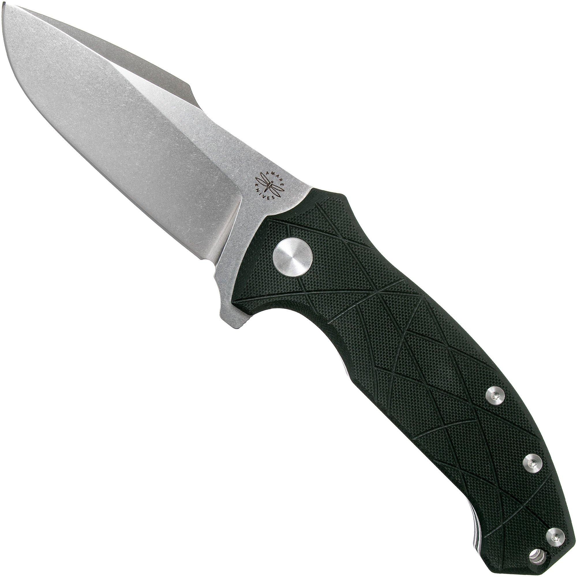 Amare Knives Coloso, black G10, Taschenmesser