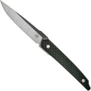 Amare Knives Pocket Peak Fixed, satin carbonfiber, vaststaand mes