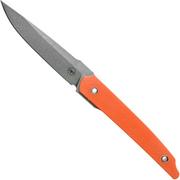 Amare Knives Pocket Peak Fixed, stonewash orange G10, couteau à lame fixe