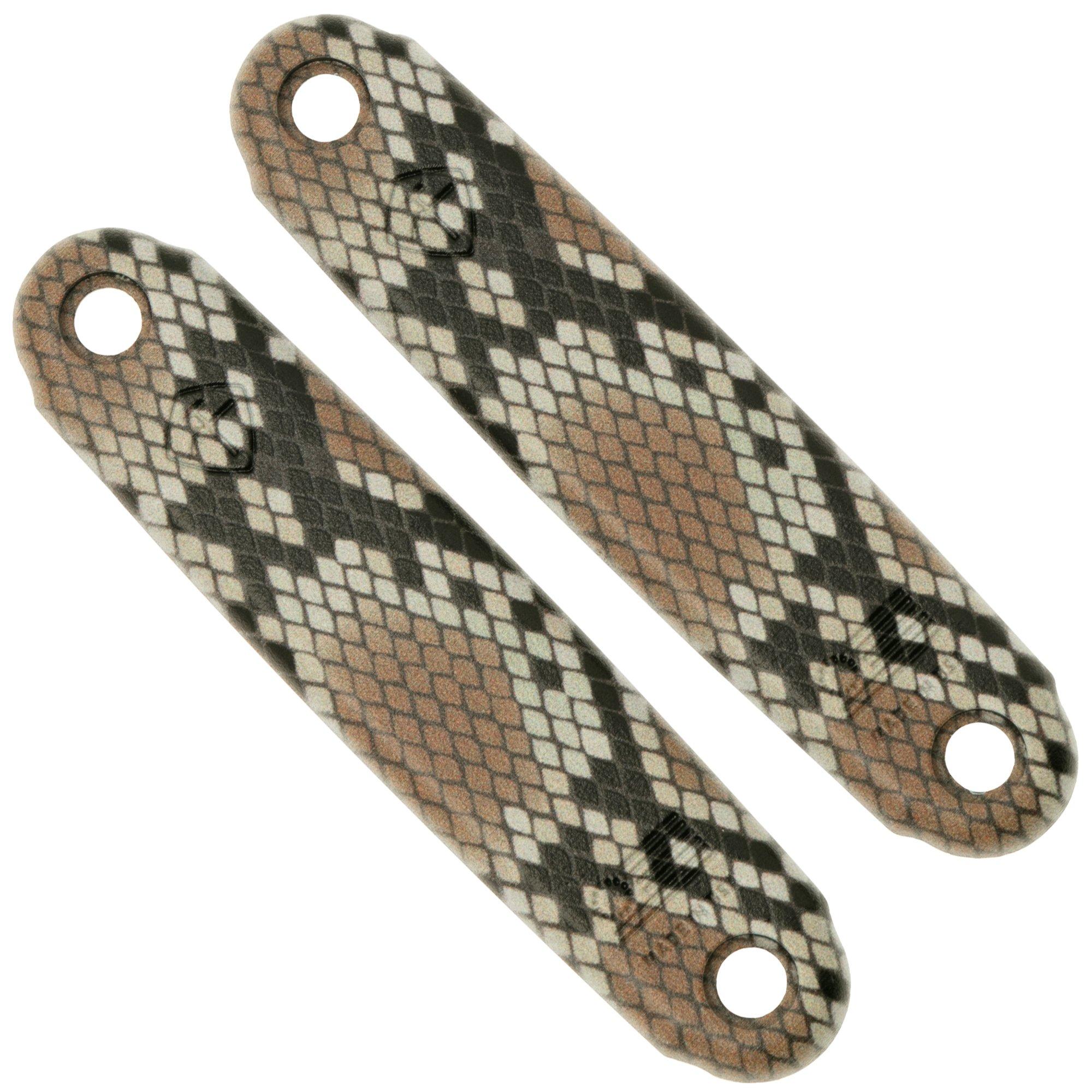 ASK Knives American Service Knife Black Snakeskin Handle Set, Griffschalen