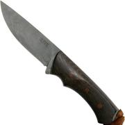Autine Damascus Kurbads, Wenge, Damast, brown RH sheath, outdoor knife