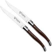 Laguiole en Aubrac 22C99MORIH, set de 2 couteaux à steak, bois d'amarante