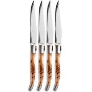 Afbeelding voor Laguiole en Aubrac 42C12-GEIHQ, Japanese Damascus, Thuja Wood, 4-delige steakmessenset