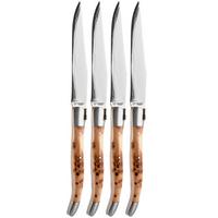 Afbeelding voor Laguiole en Aubrac 42C12-GEIHQ, Japanese Damascus, Thuja Wood, 4-delige steakmessenset
