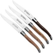 Laguiole en Aubrac Steak Knives 42C99BFIHK Stainless Steel, French Wood, set de 4 couteaux à steak