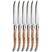 Afbeelding voor Laguiole en Aubrac 62C12-GE Damascus RVS, Thuya wood, 6-delige steakmesset 