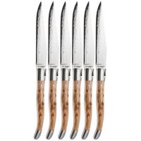 Afbeelding voor Laguiole en Aubrac 62C12-GE Damascus RVS, Thuya wood, 6-delige steakmesset 