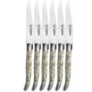 Afbeelding voor Laguiole en Aubrac 62C12CQBIH Sandvik 12C27, Green Turbot, 6-delige steakmesset