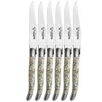 Afbeelding voor Laguiole en Aubrac 62C12CQBIH Sandvik 12C27, Green Turbot, 6-delige steakmesset
