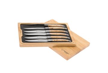 Laguiole en Aubrac juego de cuchillos para carne 6-unitades de madera de abedul, 62C99BHIH