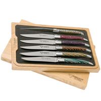 Image for Laguiole en Aubrac Samba 62C99SADIH 6-piece steak knife set coloured samba wood