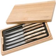 Laguiole en Aubrac Ancestral 6-piece steak knife set beech wood