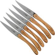 Laguiole en Aubrac Ecir juego de cuchillos para carne 6-unidades de madera de olivo