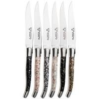 Afbeelding voor Laguiole en Aubrac Mixed Shells, Brushed Stainless Steel, 6-delige steakmessenset
