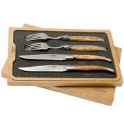 Laguiole en Aubrac CCF99OLIHL 4-piece cutlery set olive wood