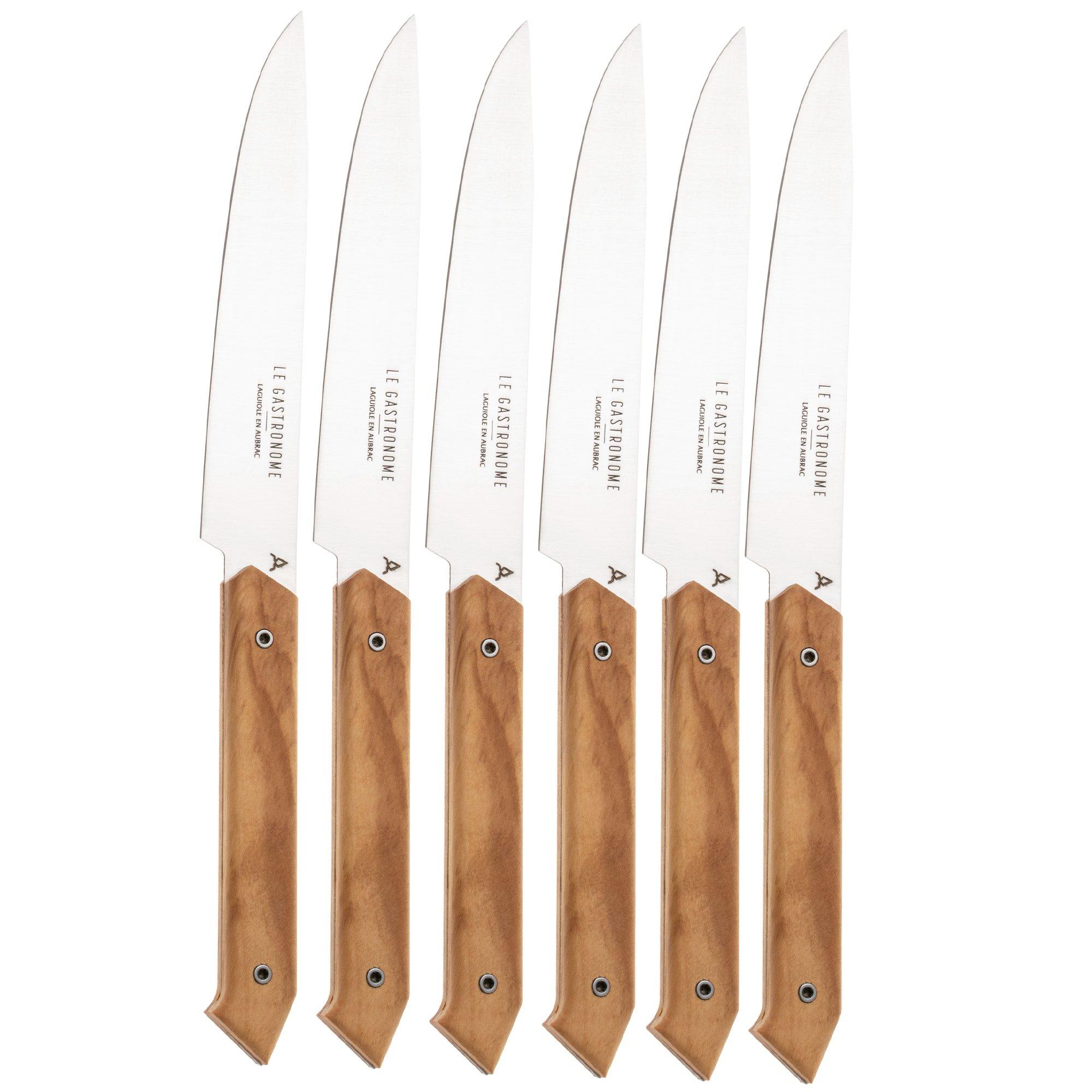 Laguiole en Aubrac Gastronome olijfhout, Steakmesser Set, 6-teilig