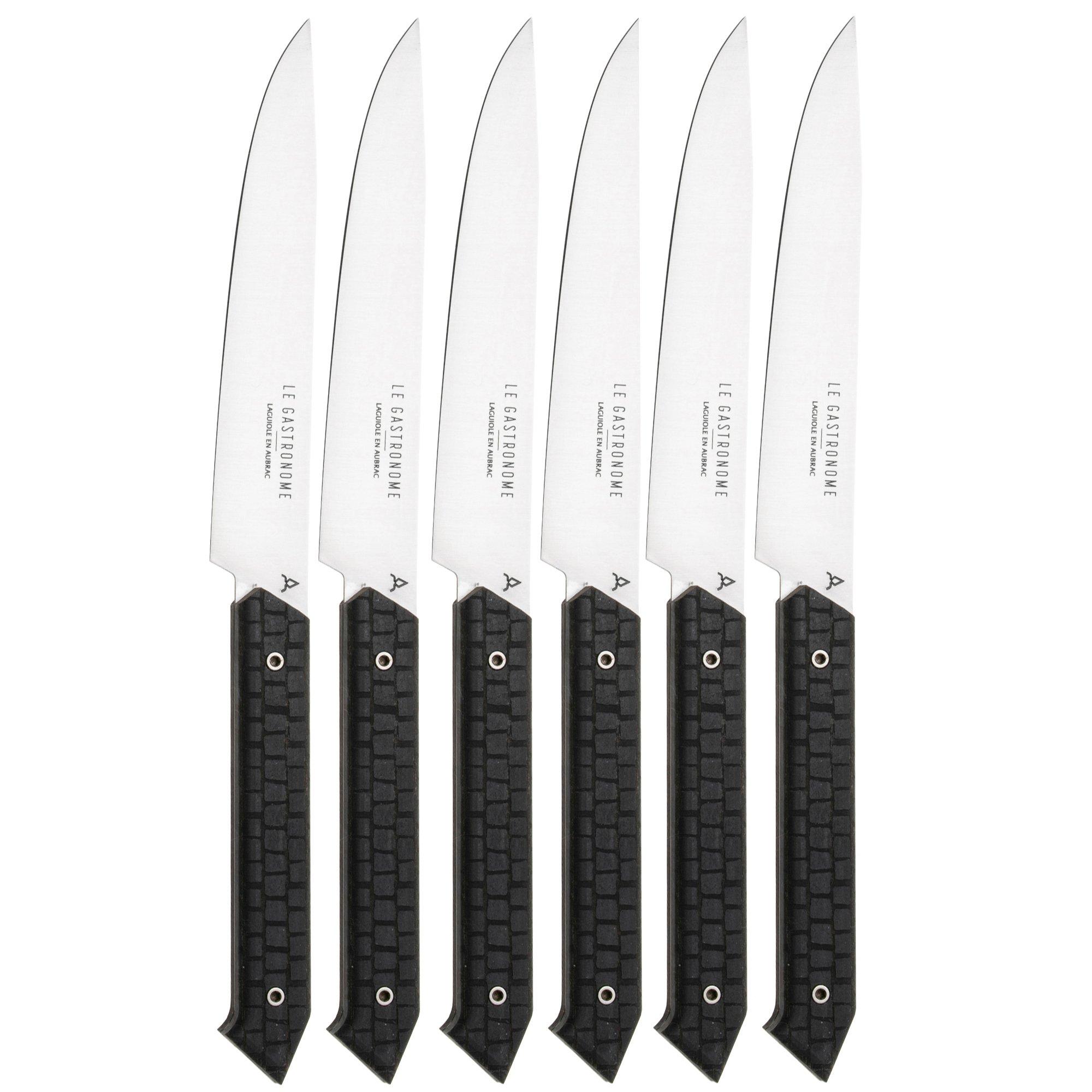 Laguiole en Aubrac Gastronome texturiertes PaperStone, Steakmesser Set, 6-teilig
