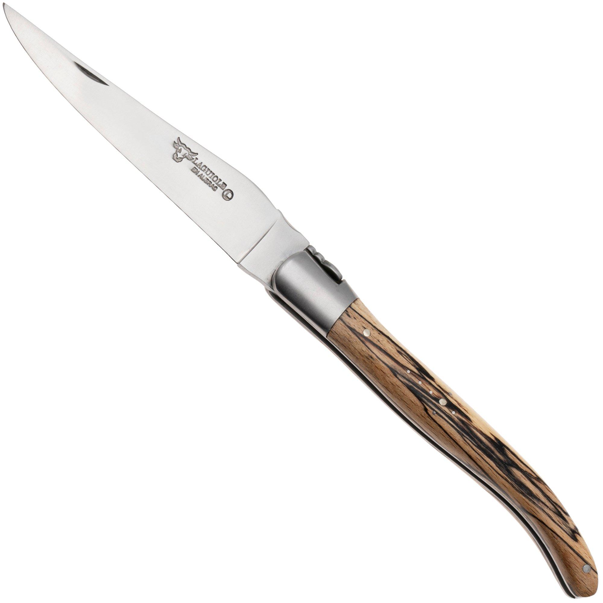 Laguiole en Aubrac Spalted Beechwood, Matt Bolster, Taschenmesser, 12 cm