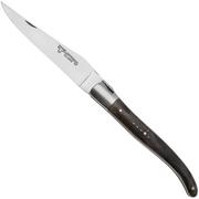 Laguiole en Aubrac Black Poplar Burl, Matt Bolster, pocket knife, 12 cm
