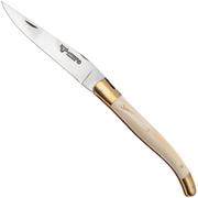 Laguiole en Aubrac Le Bijou L0212LCHB/PHBJ Warthog, Handcarved Copper Plates, Matt Brass Bolsters, pocket knife, 12 cm