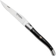 Laguiole en Aubrac Ebony, Blue Mosaic Pin, Blue Inlay, Matt Bolster, coltello da tasca, 12 cm