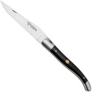 Laguiole en Aubrac Ebony Red Mosaic Pin, Red Inlay, Matt Bolster, pocket knife, 12 cm