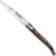 Laguiole en Aubrac Brown Pakkawood, Matt Bolsters, coltello da tasca, 10 cm