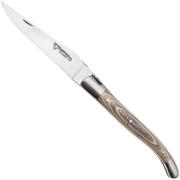 Laguiole en Aubrac Khaki Pakkawood, Matt Bolsters, coltello da tasca, 12 cm
