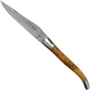 Laguiole en Aubrac 12cm teck guillochage manuel L0212LKH/FSB1, couteau Laguiole