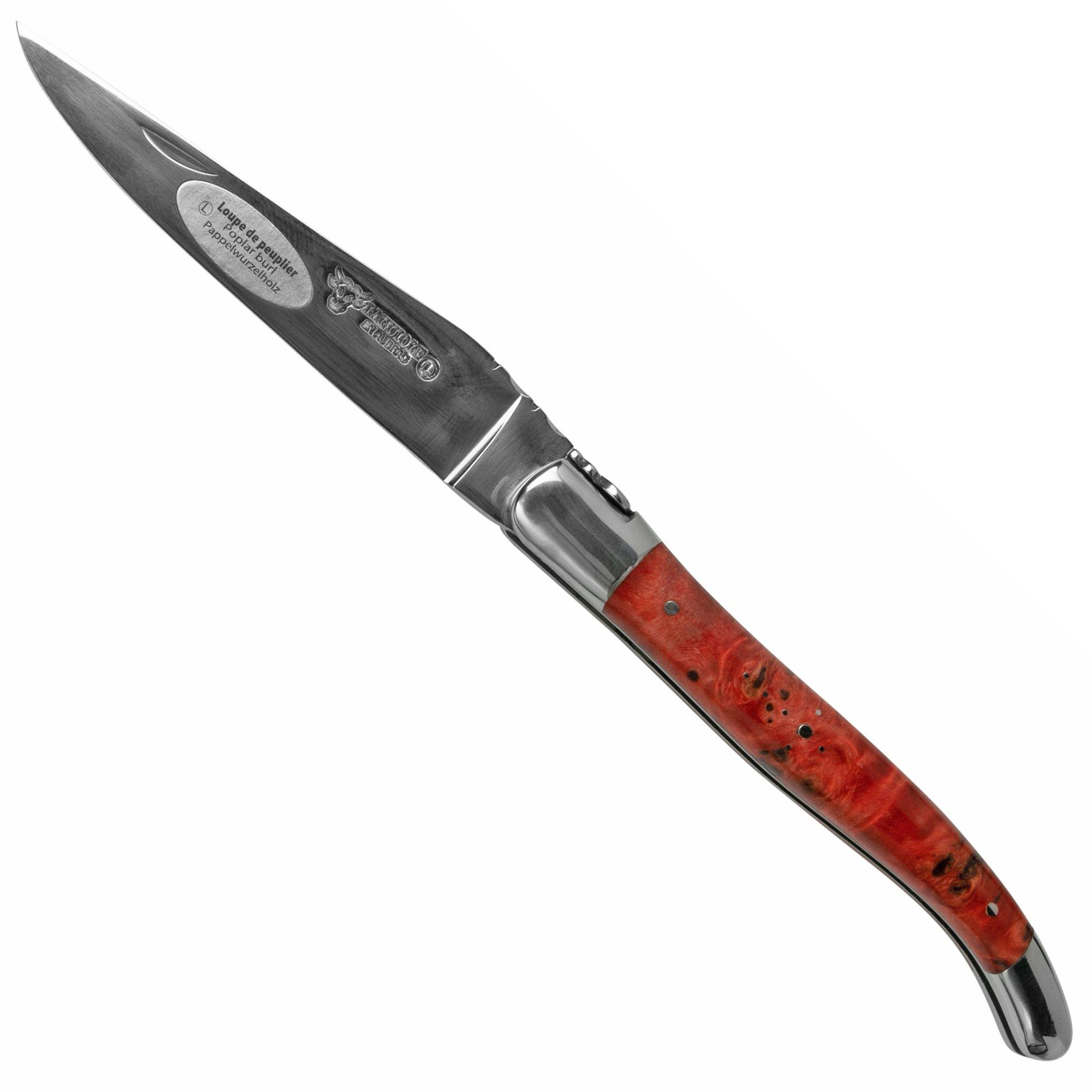 Nóż składany Laguiole Laguiole en Aubrac Red Poplar Burl L0212LPRIFSJ1 drewno topoli, wypolerowany, 12 cm