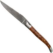 Laguiole en Aubrac 12 cm Balbach damast, Thuya wood L0212THI/FDBB1 Laguiole knife