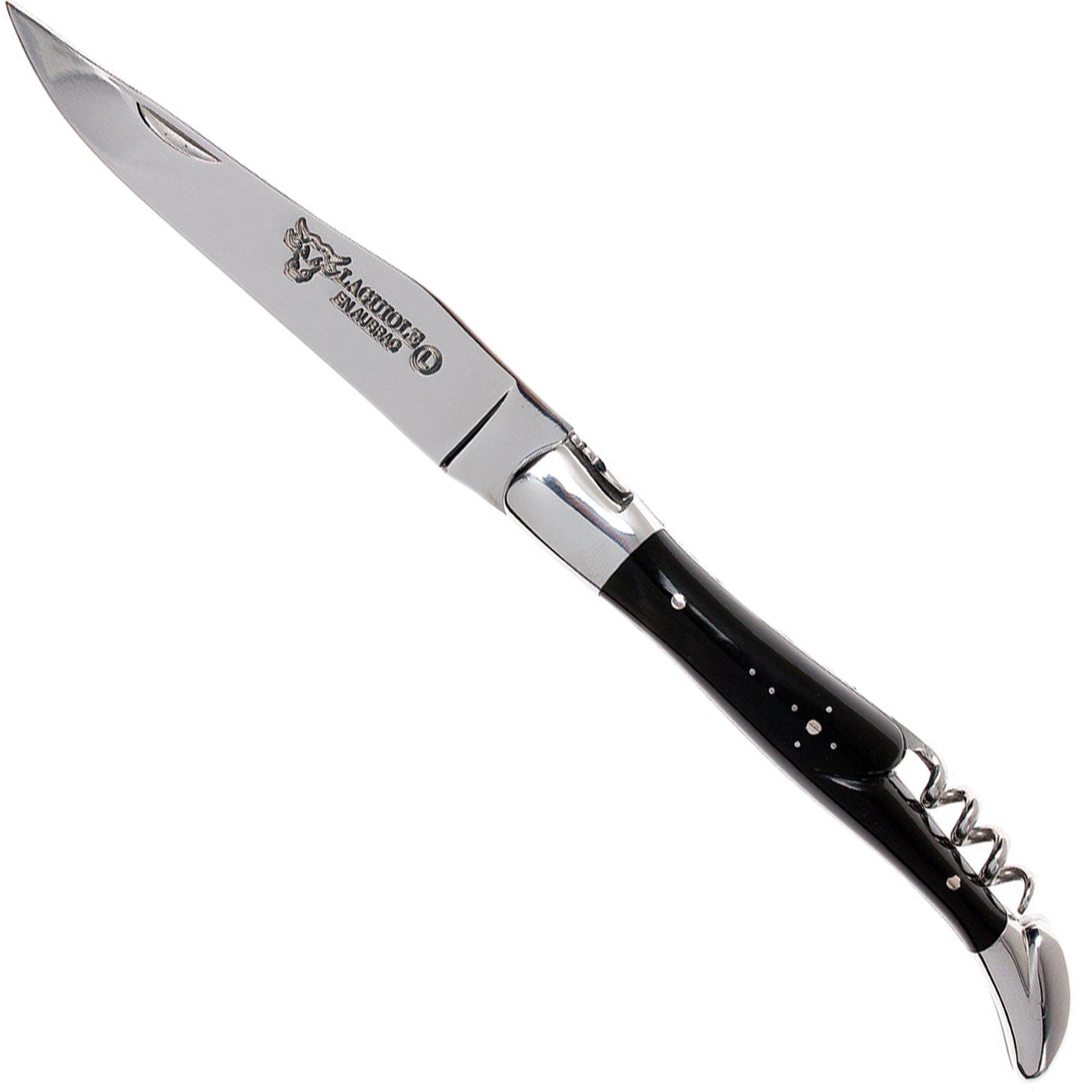 Nóż składany z korkociągiem Laguiole en Aubrac 12 cm, róg bawoła
