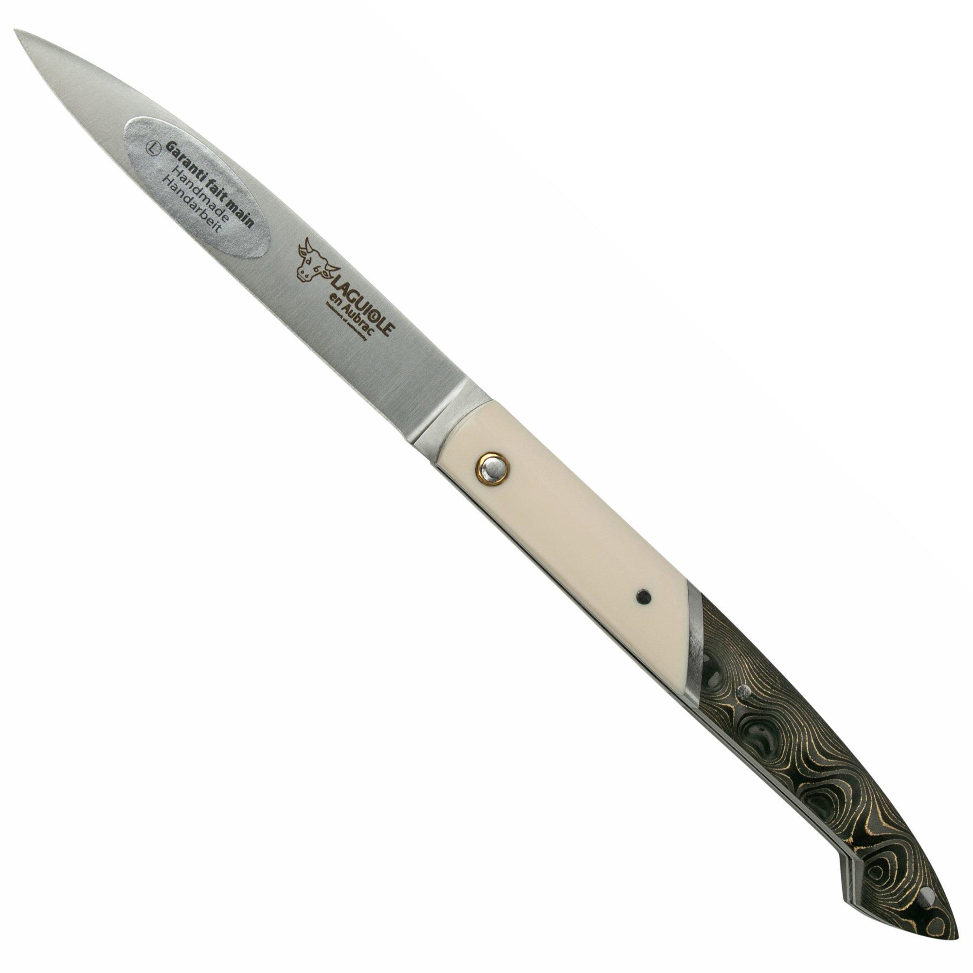 Laguiole en Aubrac Capucin L0510CEZI Elforyn Copper Carbon Fibre, zakmes, 10 cm