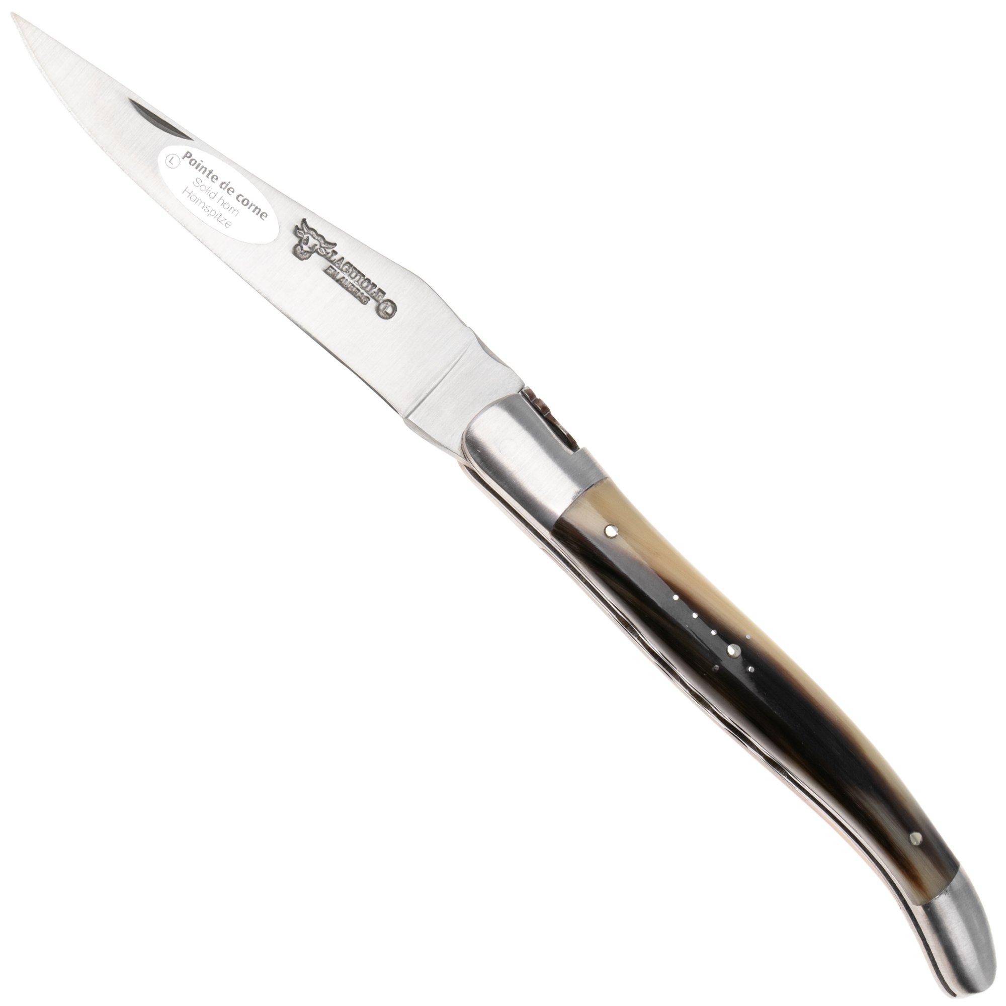Laguiole en Aubrac Fly N12, L0712IIJ12PCF, Sandvik 12C27, Solid Horn pocket knife, 12 cm