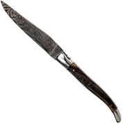 Laguiole en Aubrac 12 cm navaja damascata, Full Handle cuerno L0712PCI-FFI1