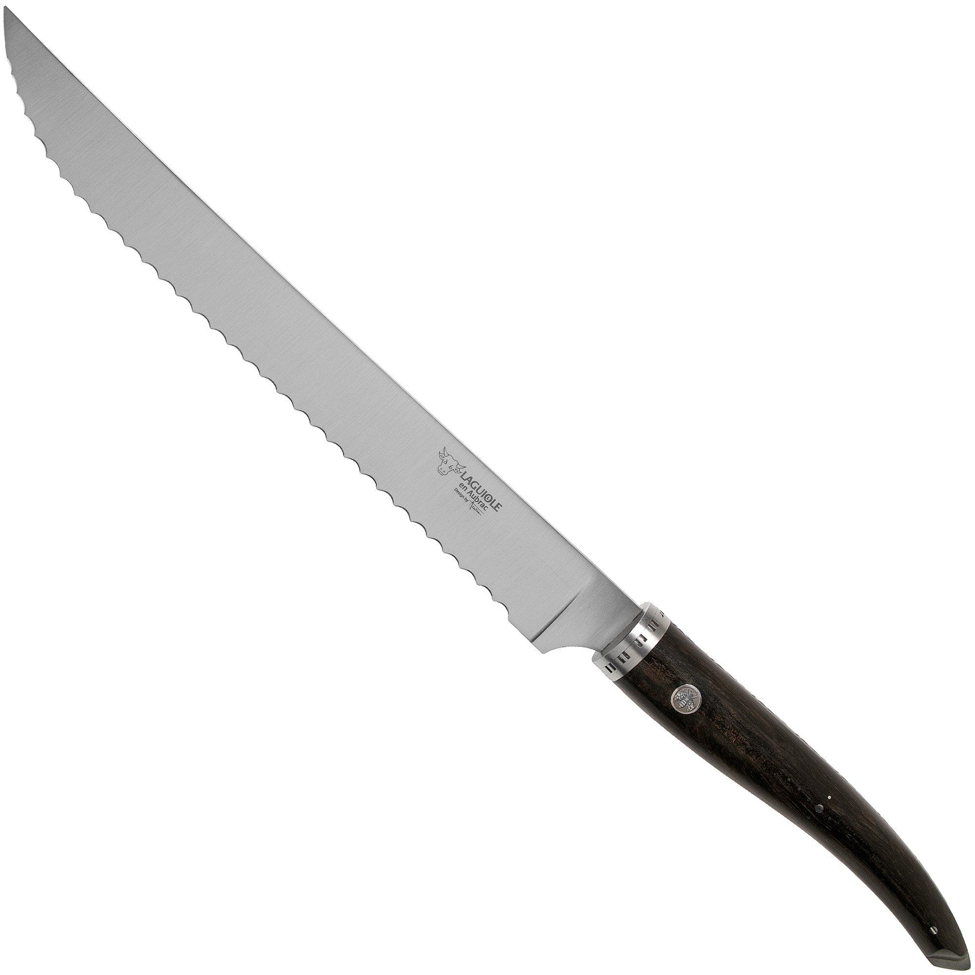 Nóż do chleba Laguiole en Aubrac Gourmet PGO25EBI, drewno hebanowe, 25 cm