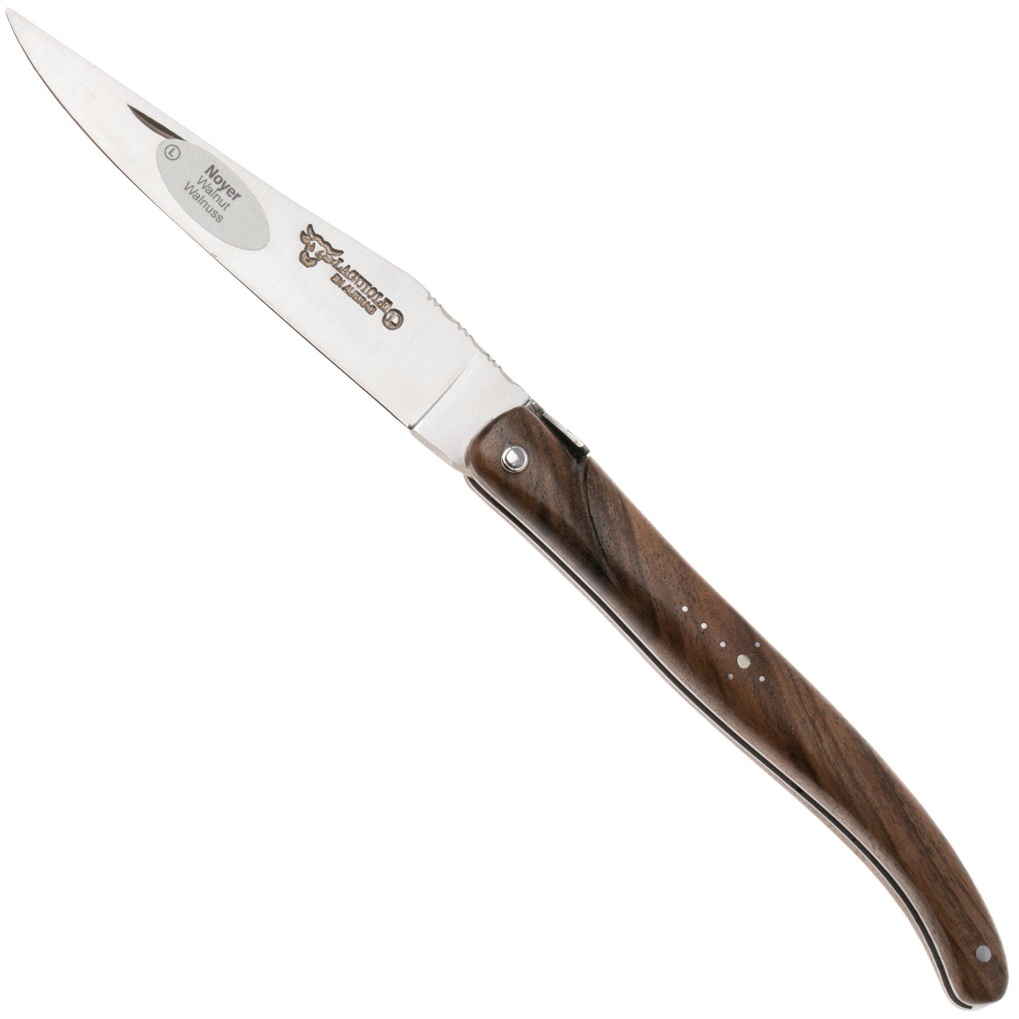 Laguiole en Aubrac Pastourelle, Full Handle, Walnut Wood, pocket knife, 12 cm