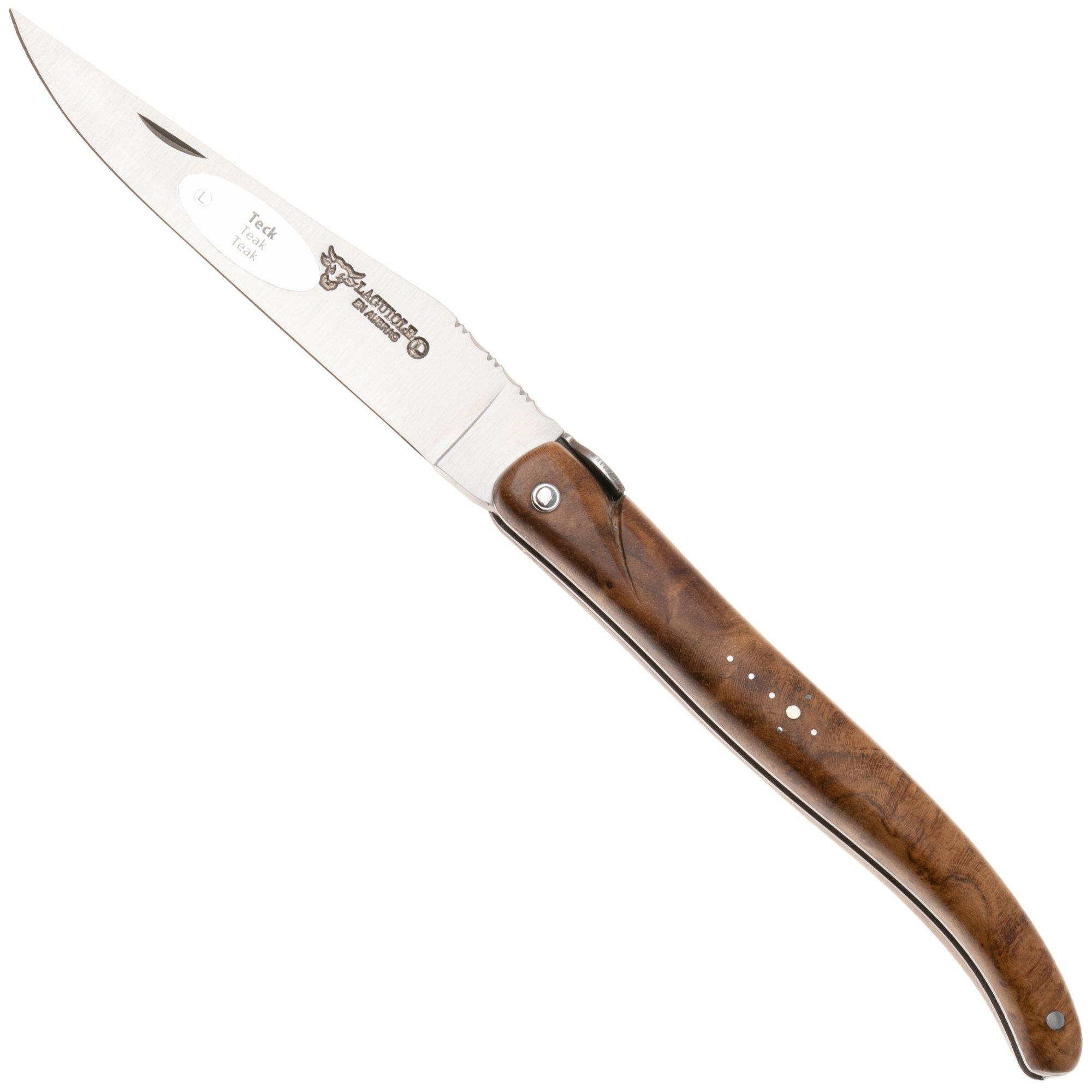 Laguiole en Aubrac Queen Bee, Full Handle, Teak Wood, pocket knife, 12 cm