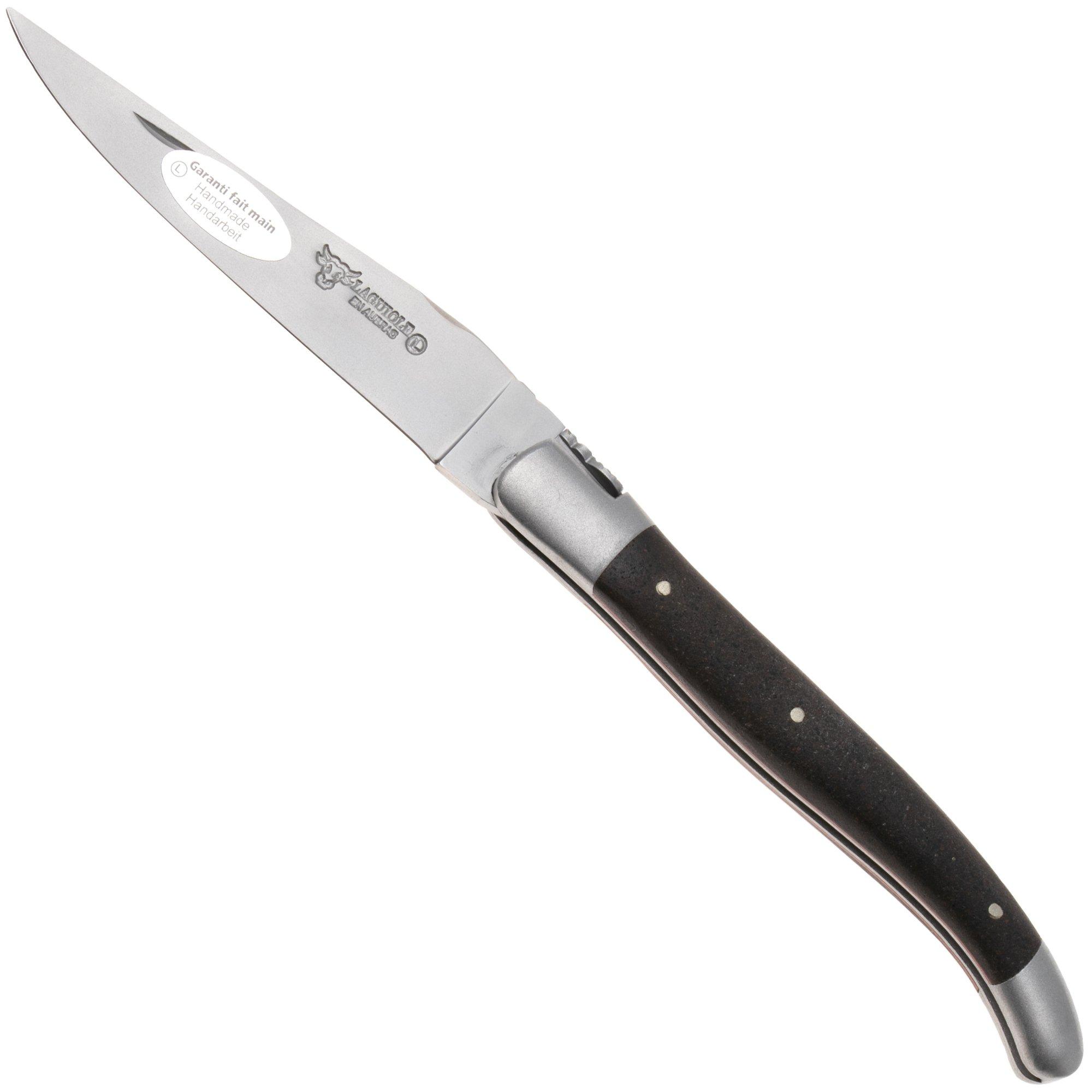 Laguiole en Aubrac Terre d'Aubrac, Double Stainless Steel Bolsters, Brushed Finish, pocket knife, 12 cm