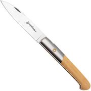 Laguiole en Aubrac Sauveterre Boxwood, Matt Stainless Bolster, Mosaic Pin, couteau de poche, 11 cm