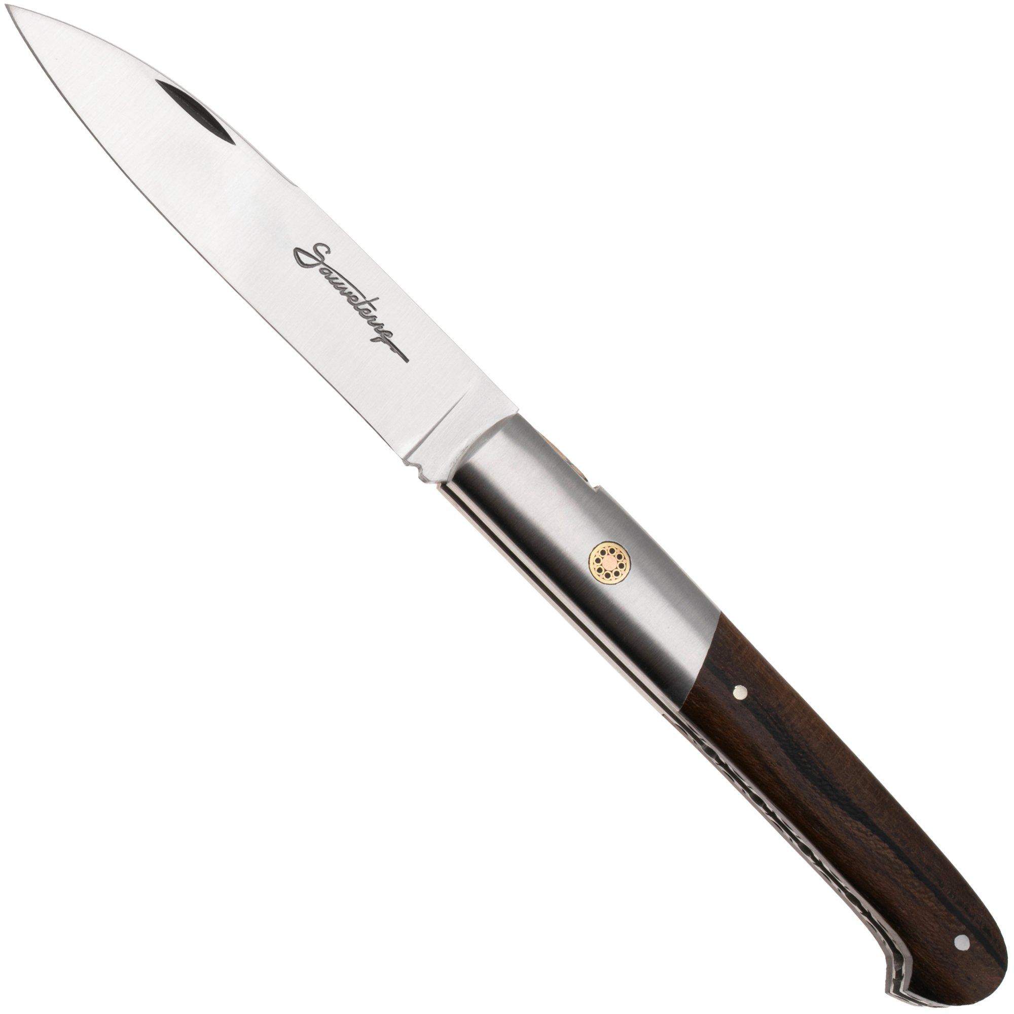Laguiole en Aubrac Sauveterre Ziricote, Matt Stainless Bolster, Mosaic Pin, pocket knife, 11 cm