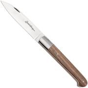 Laguiole en Aubrac Sauveterre Walnut, Matt Stainless Bolster, coltello da tasca, 11 cm