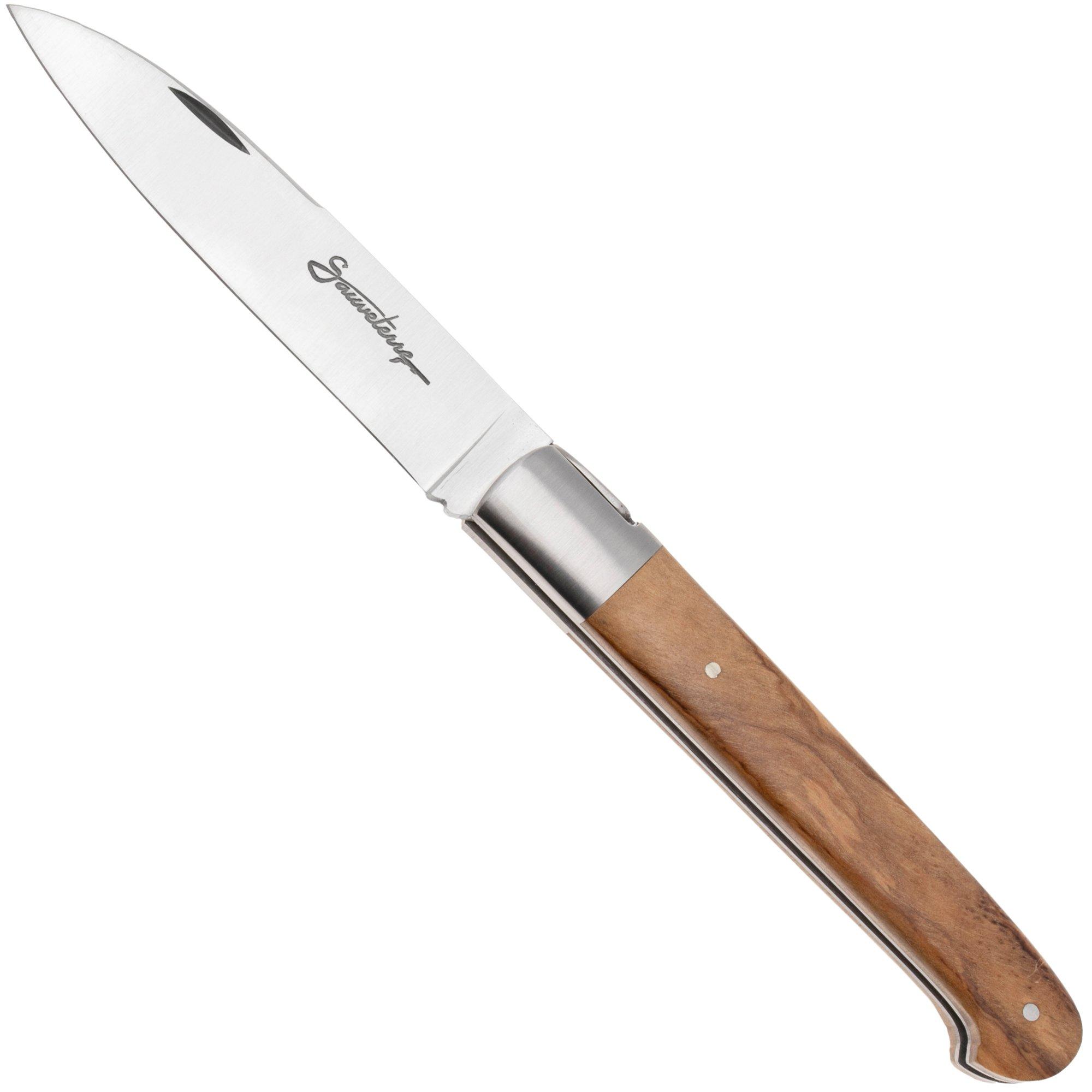 Nóż składany Laguiole en Aubrac Sauveterre Olive, Matt Stainless Bolster, 11 cm