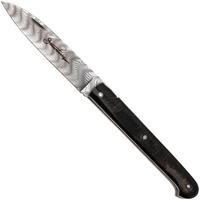 Immagine per Laguiole en Aubrac Sauveterre Buffalo Crust, Handcarved Plates, Balbach Damascus, coltello da tasca, 11 cm