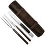 Afbeelding voor Laguiole en Aubrac Barbecue Set, SMB99WEI, Wenge, 3 stuks met leren rol