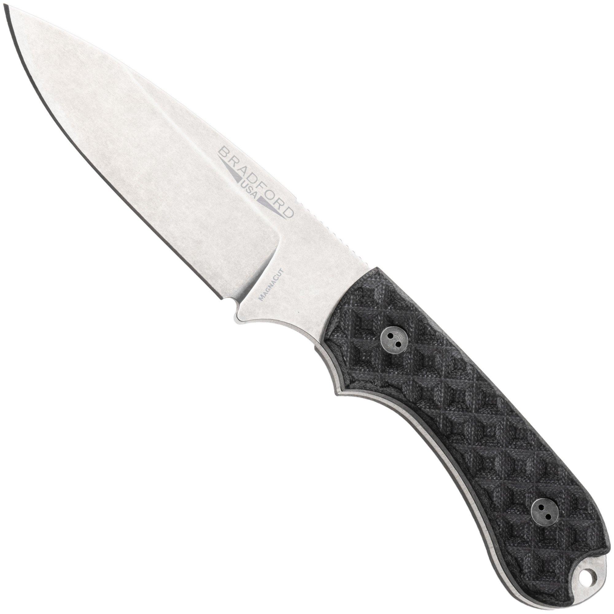 Bradford Knives Guardian 3, 32S-001-MC MagnaCut Sabre Stonewashed, Textured Black G10, feststehendes Messer