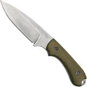 Bradford Knives Guardian 3, 32S-102-MC MagnaCut Sabre Stonewashed, 3D OD Green Micarta, vaststaand mes